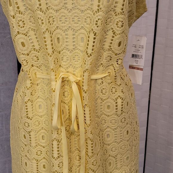 BRAND NEW R&K HIDDEN ZIPPER CLOSURE ROUND NECKLINE SHEATH LACE DRESS - Picture 10 of 15